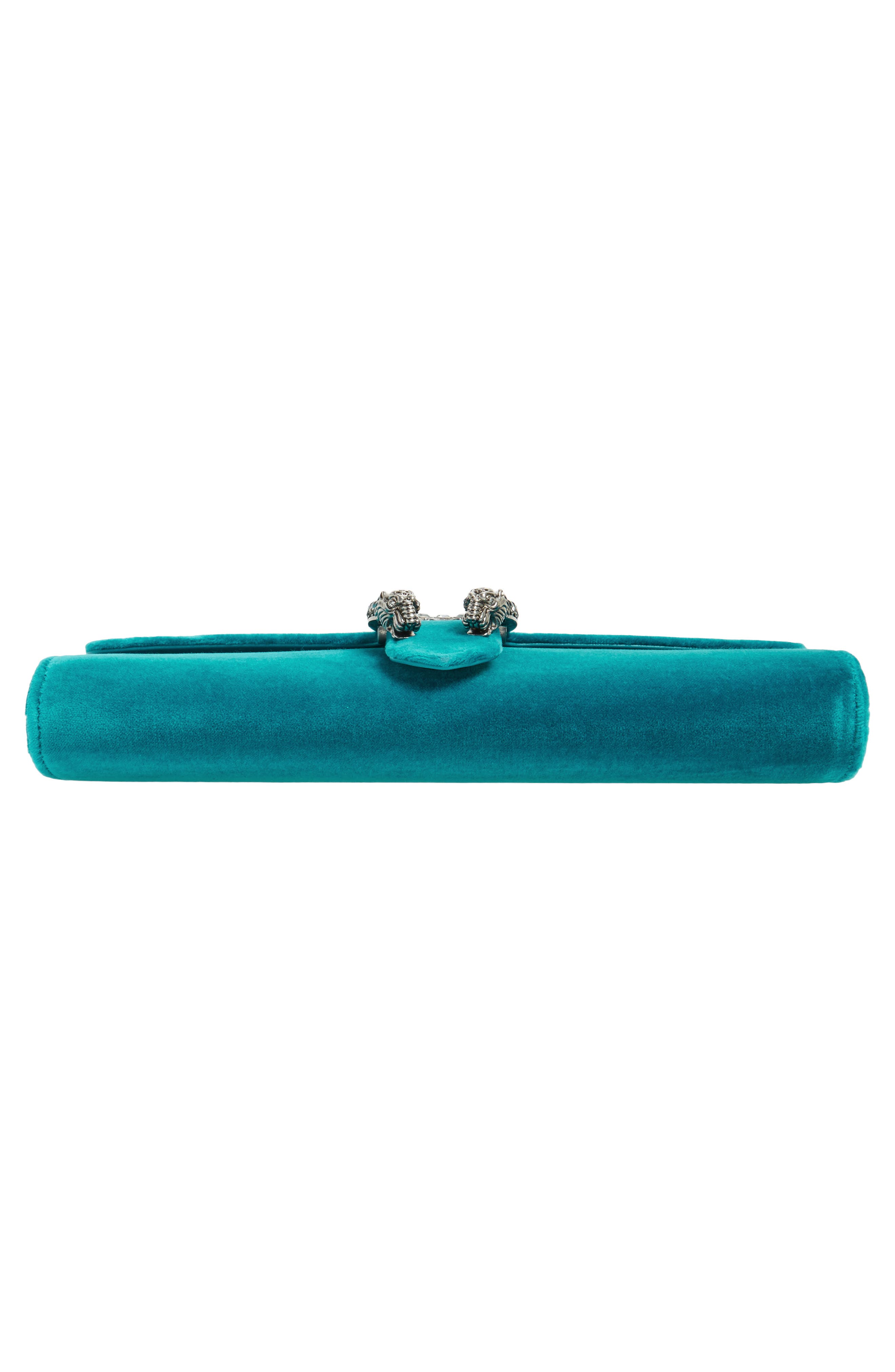 Dionysus Velvet Clutch, Alternate, color, PIVONE/BLK DIAMOND