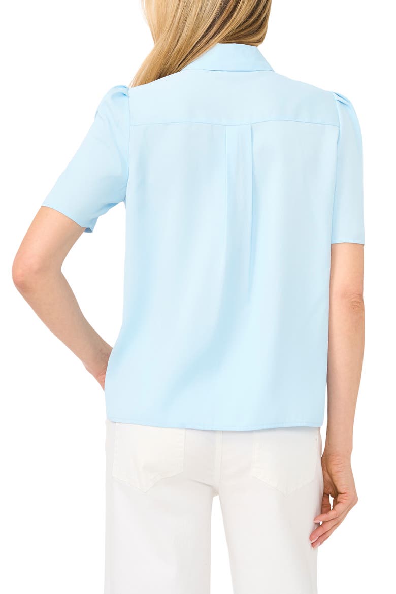 Puff Sleeve Button-Up Top, Alternate, color, OCEAN AIR