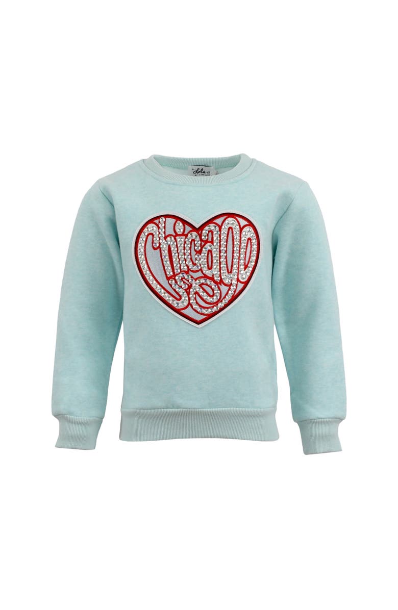 Lola + The Boys Women's Chicago Sparkle Heart Sweatshirt, Alternate, color, 