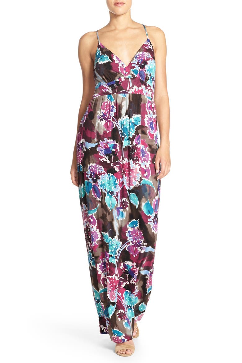 Floral Print Jersey Maxi Dress (Nordstrom Exclusive), Main, color, FOREST FLORAL