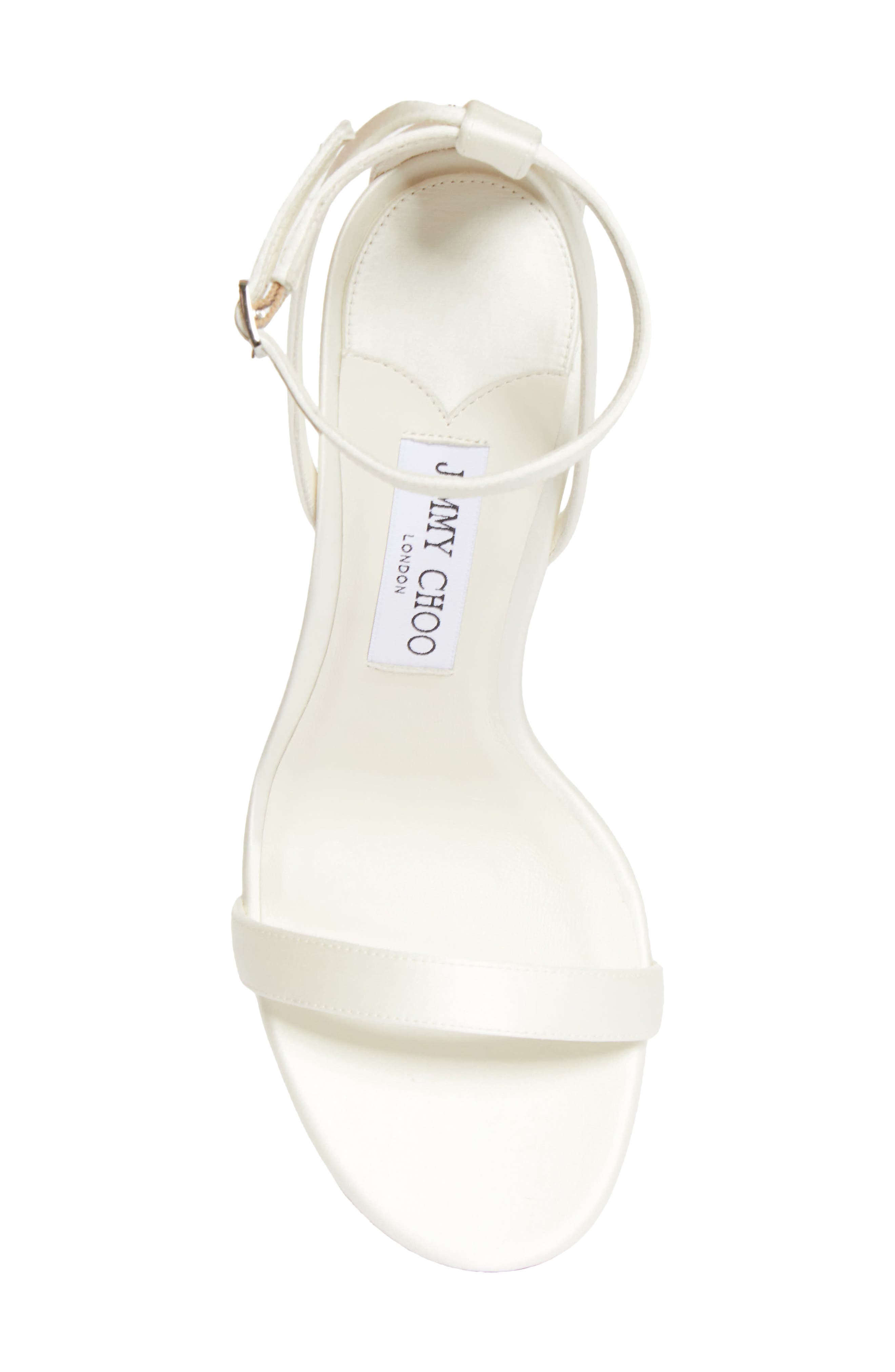 Jimmy Choo Moza Ankle Strap Bridal Sandal, Alternate, color, Ivory