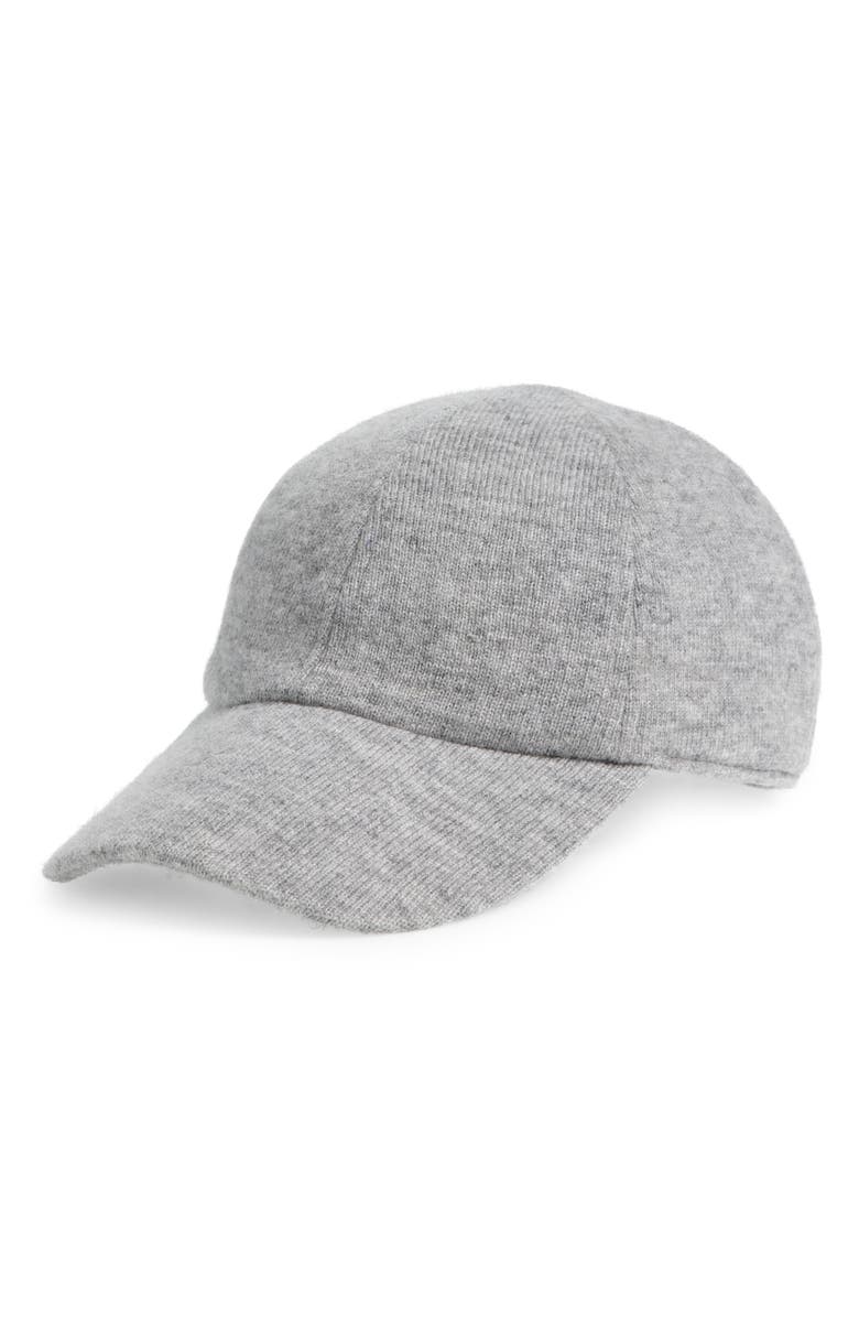 Robert Barakett Wool & Cashmere Baseball Cap, Main, color, Charcoal