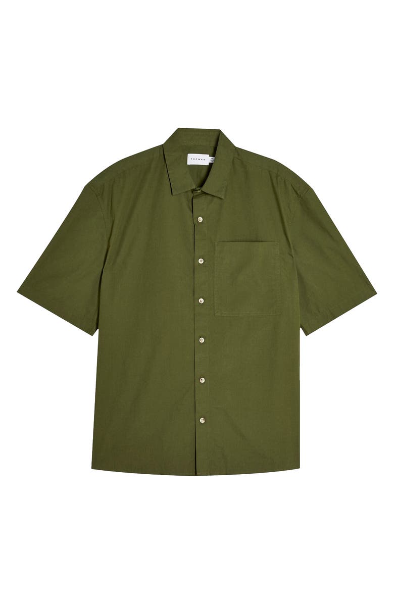 Topman Oversize Short Sleeve Button-Up Shirt, Alternate, color, 