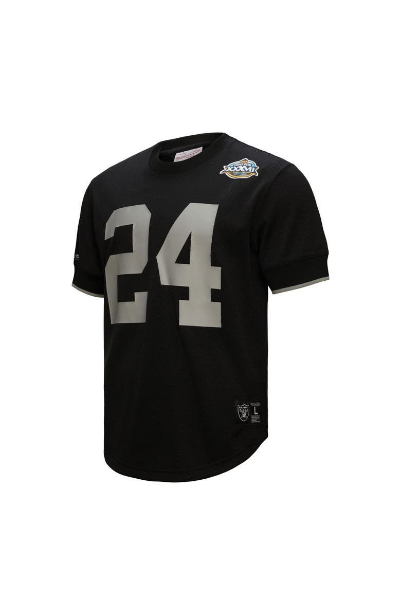 Mitchell & Ness Men's Mitchell & Ness Charles Woodson Black Oakland Raiders Retired Player Name & Number Mesh Top, Alternate, color, Black