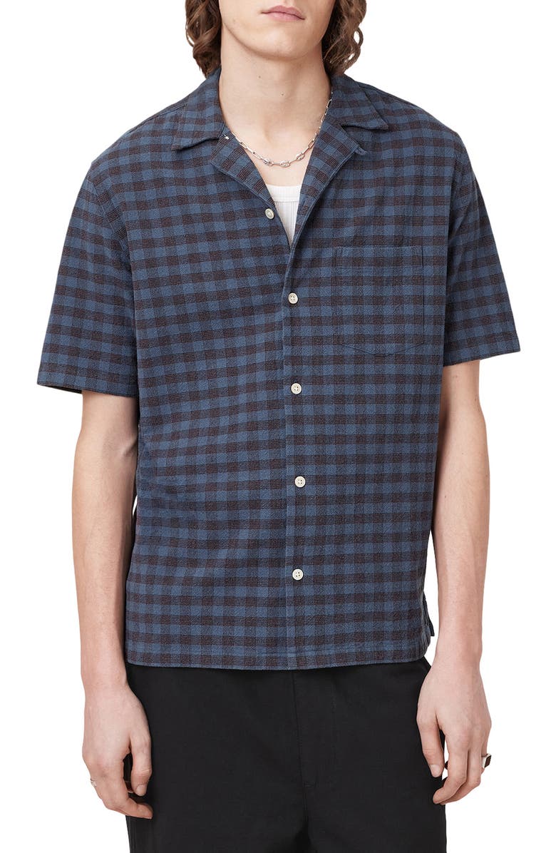 AllSaints Cooper Crepe Camp Shirt, Main, color, 