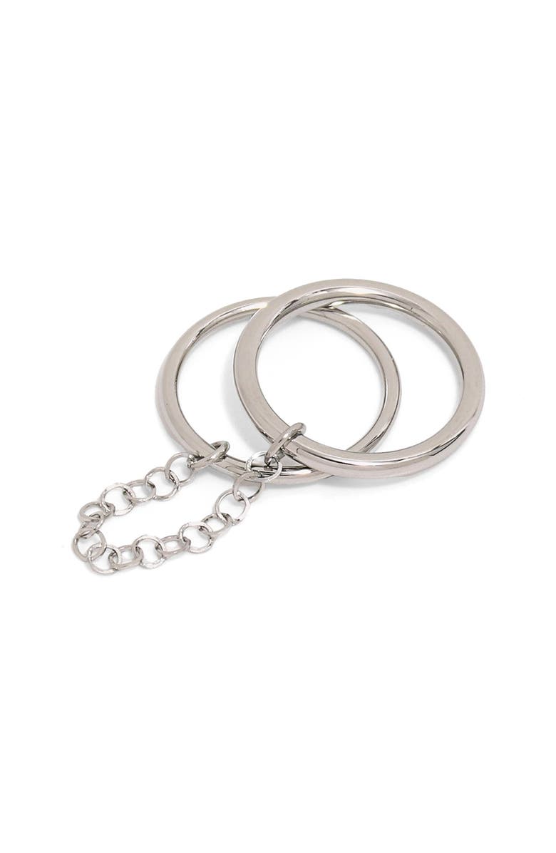 Petit Moments Chain Stacked Ring, Main, color, Silver