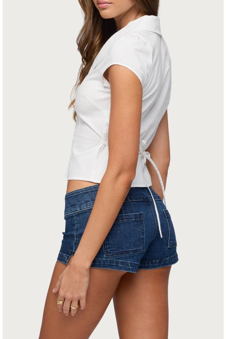 Alexie Tailored Crop Shirt, Alternate, color, WHITE