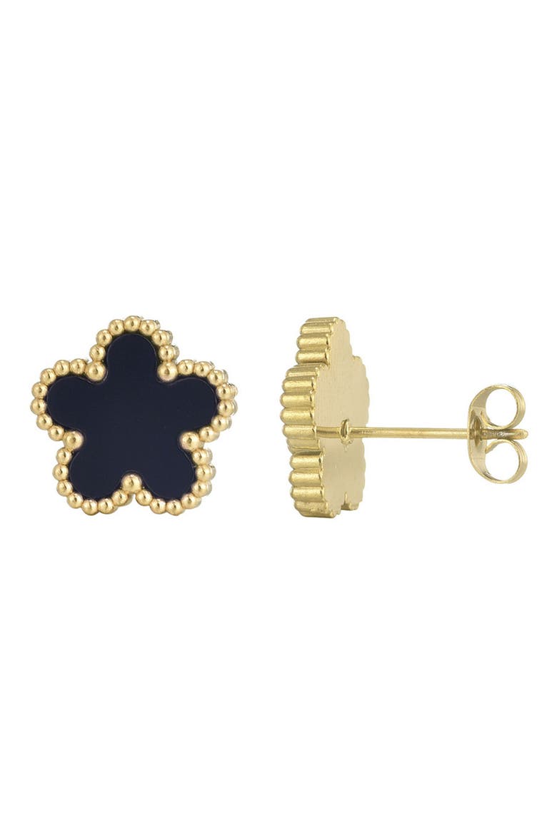 Clover Stud Earrings, Alternate, color, BLACK