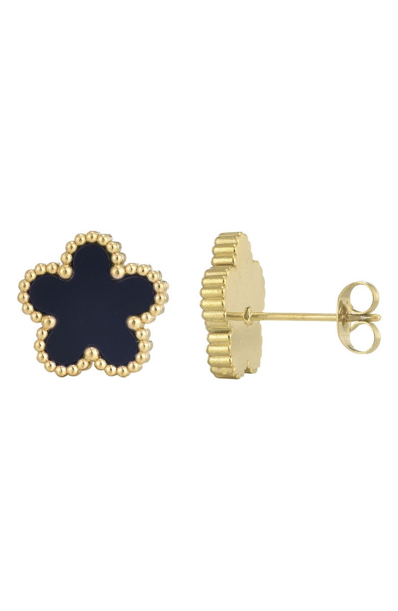 Adornia Clover Stud Earrings, Alternate, color, Black