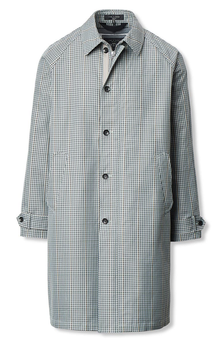 rag & bone Devin Water Resistant Check Trench Coat, Alternate, color, Patak