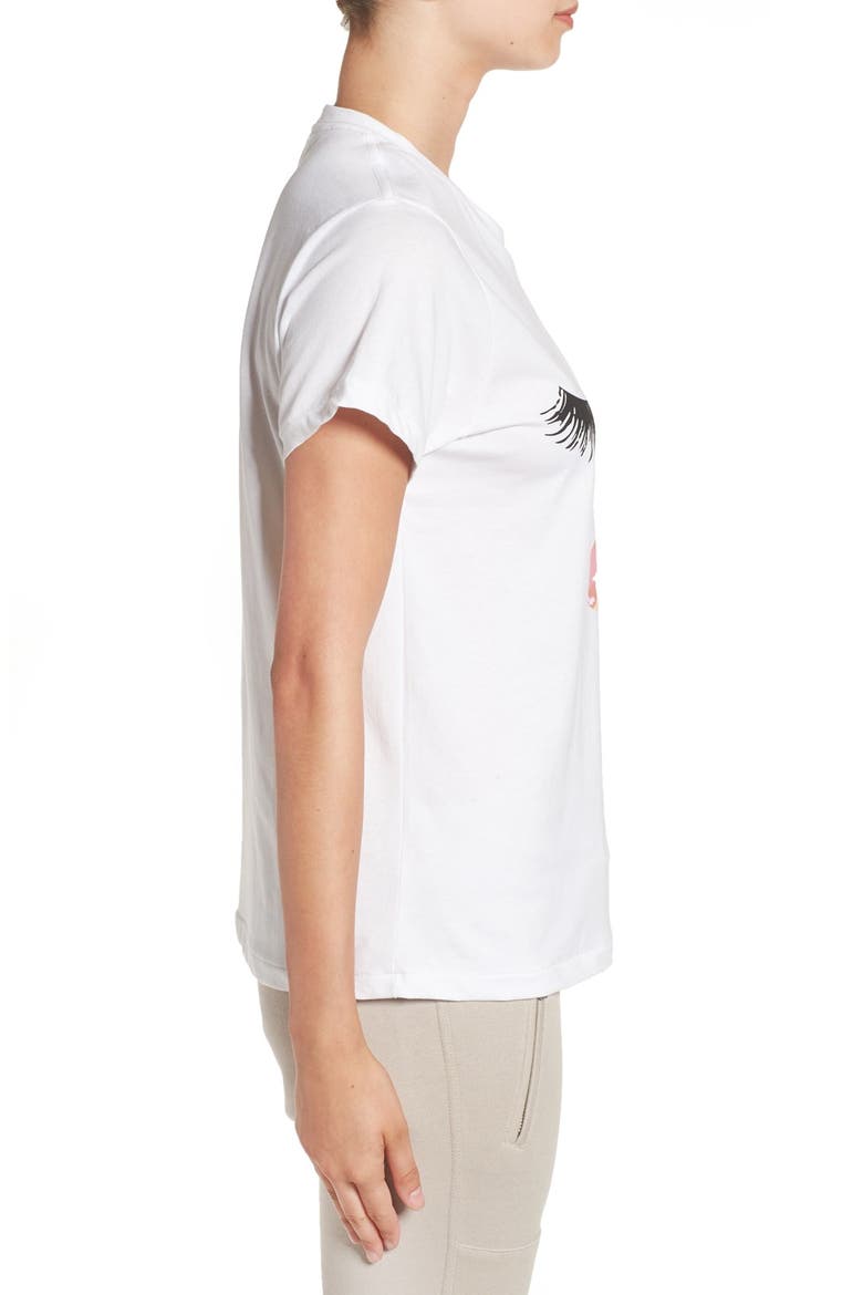 'Lips & Lashes' Graphic Tee, Alternate, color, WHITE