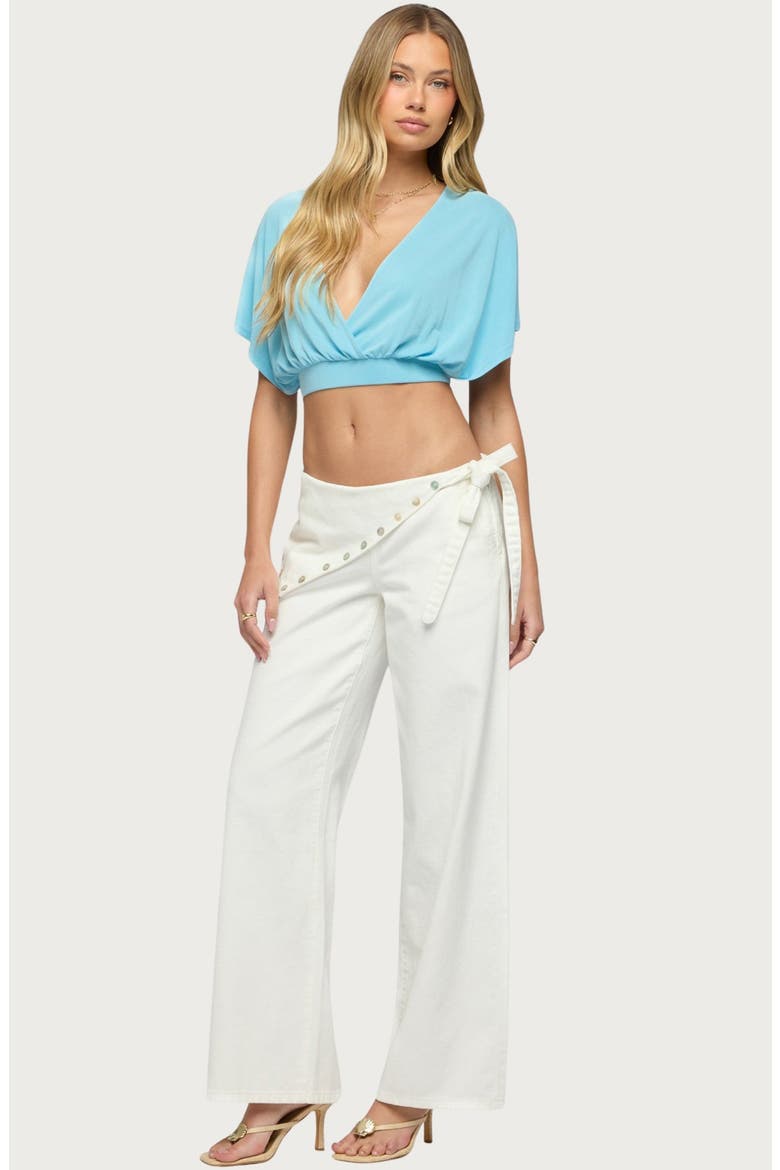 Candela V-Neck Crop Top, Alternate, color, LIGHT-BLUE