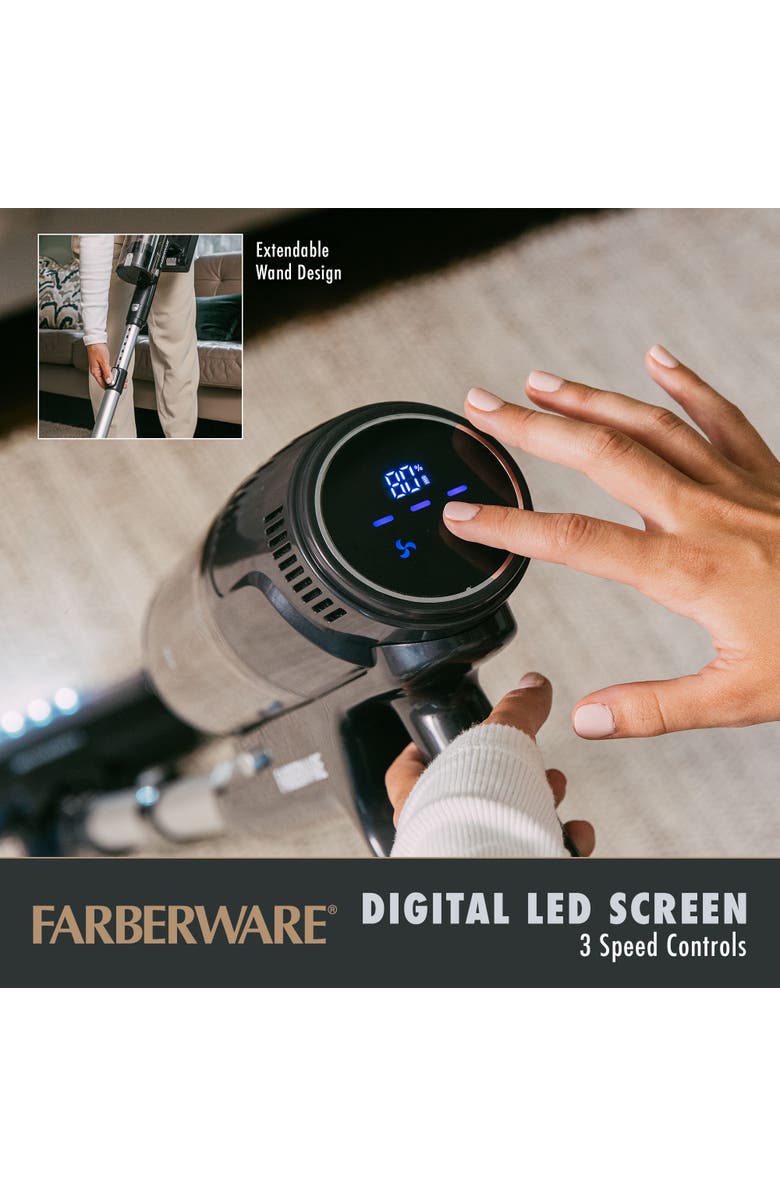 FARBERWARE Cordless Elite Stick Vacuum Cleaner, Alternate, color, Black