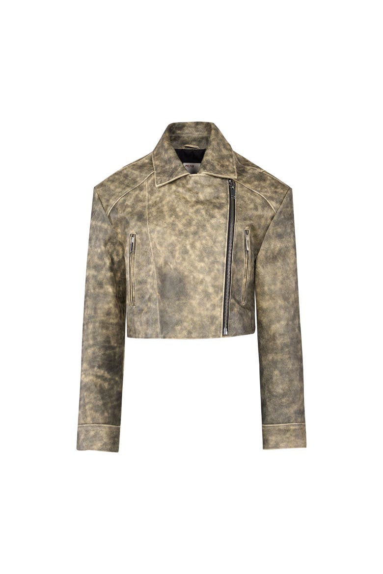 Your *Itch Wash Effect Leather Jacket, Alternate, color, grey