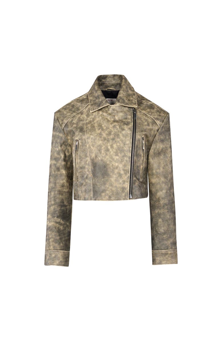 PCFG Your *Itch Wash Effect Leather Jacket, Alternate, color, Grey