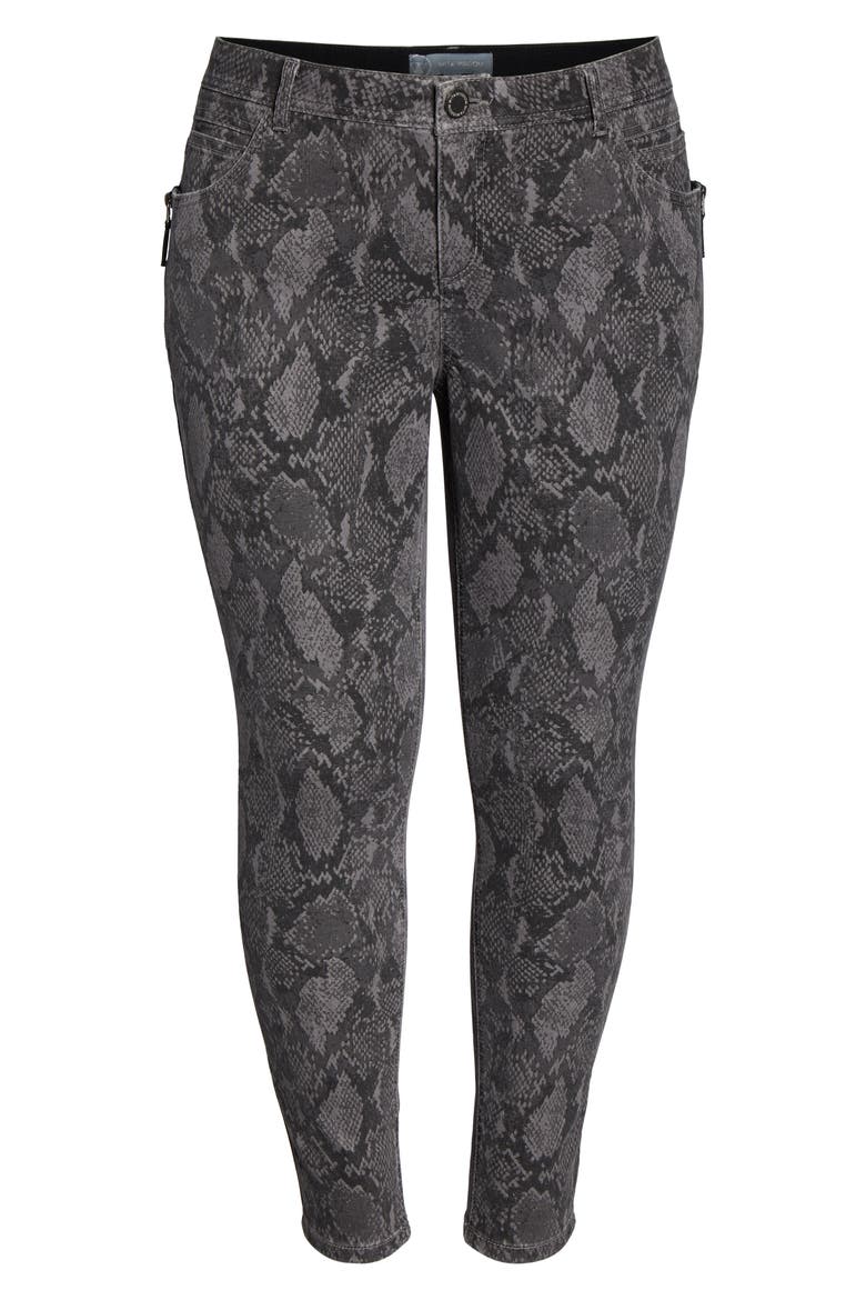 Ab-Solution Snake Print Side Zip Ankle Skinny Jeans (Nordstrom Exclusive), Alternate, color, GREY