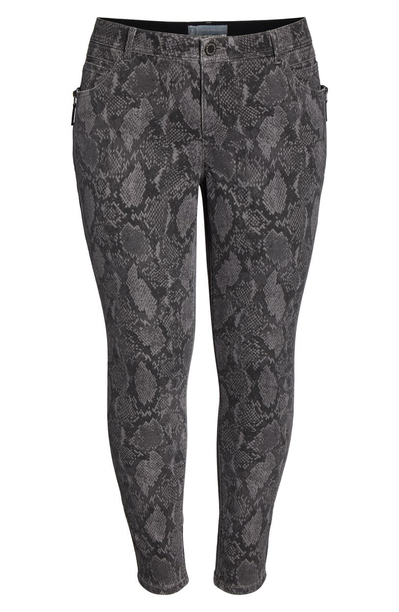Wit & Wisdom Ab-Solution Snake Print Side Zip Ankle Skinny Jeans, Alternate, color, 