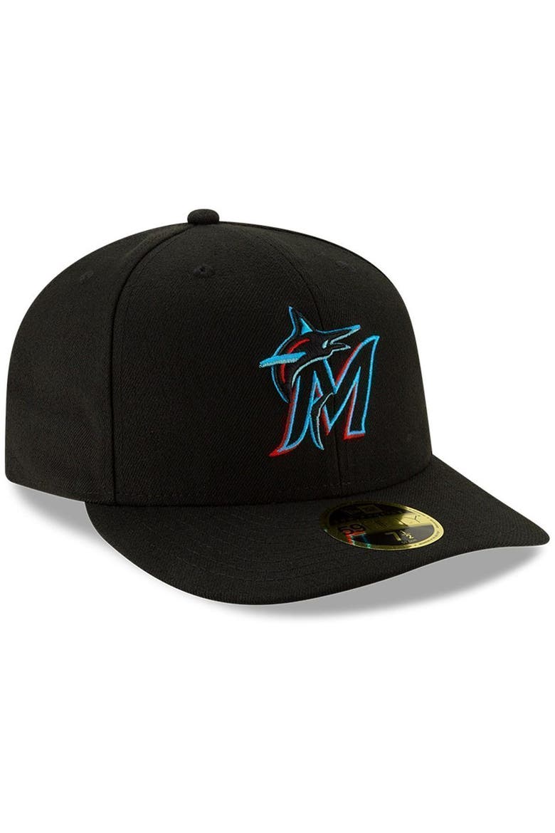 Men's New Era Black Miami Marlins Authentic Collection On-Field Low Profile 59FIFTY Fitted Hat, Alternate, color, BLACK