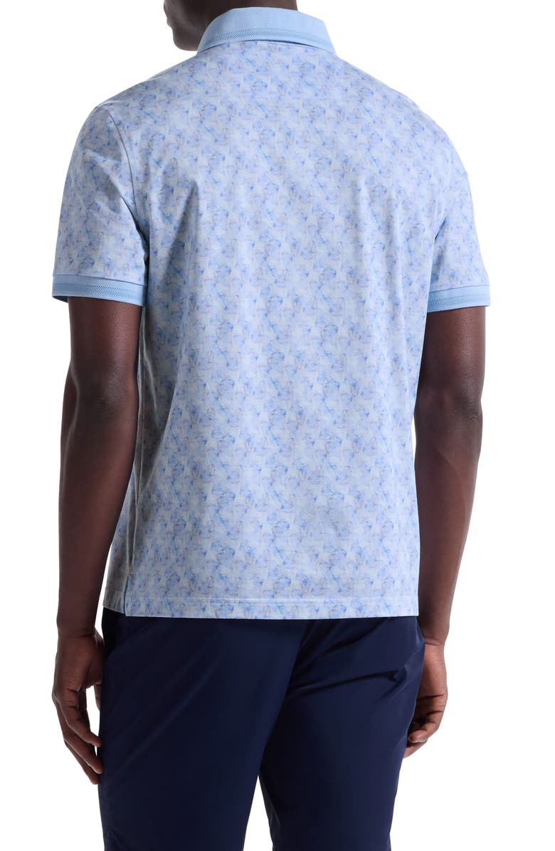 Bugatchi Vance OoohCotton<sup>®</sup> Leaf Print Polo, Alternate, color, Sky