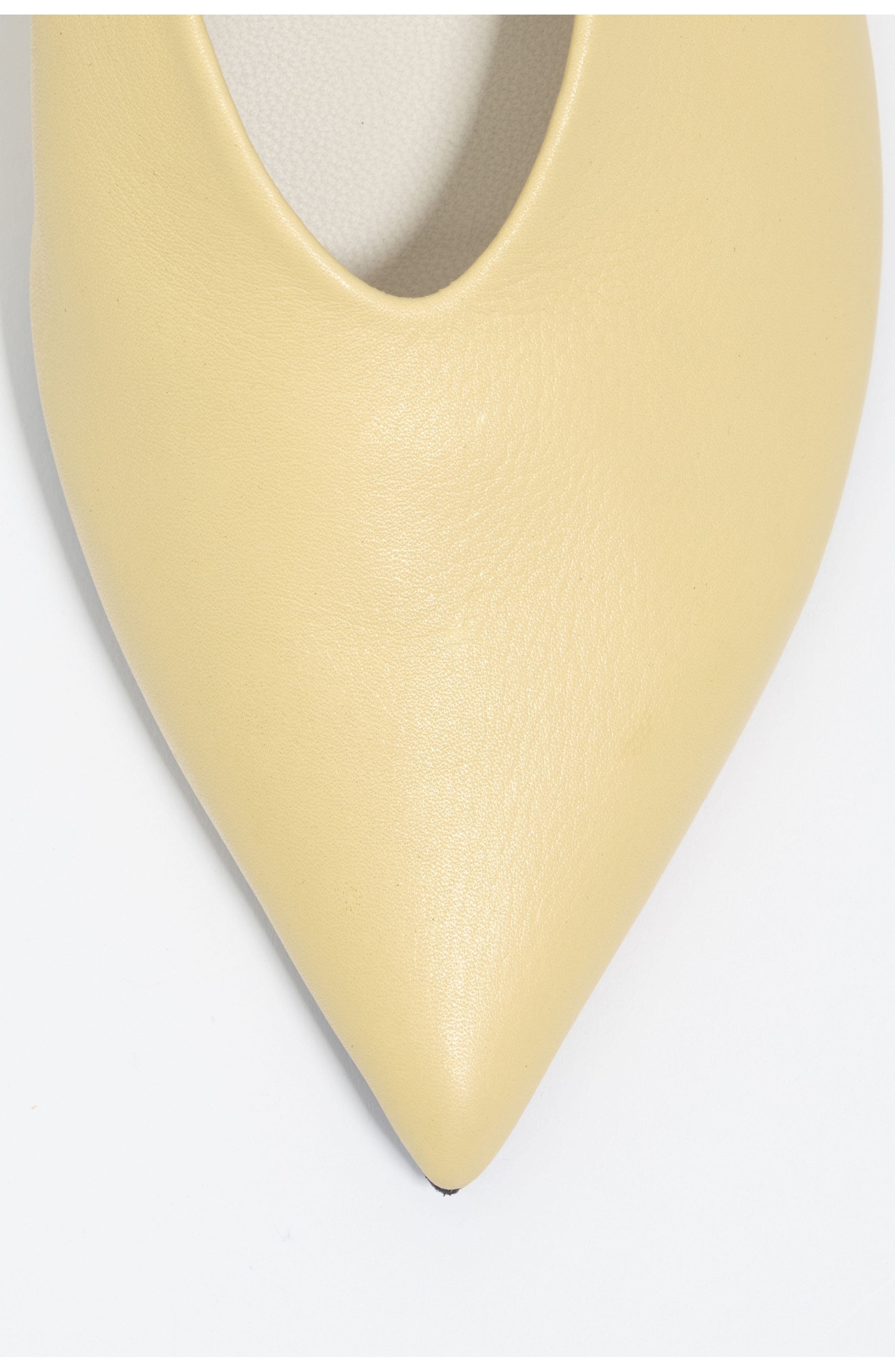 Leather Mid-Heel Shoe., Alternate, color, LIGHT YELLOW