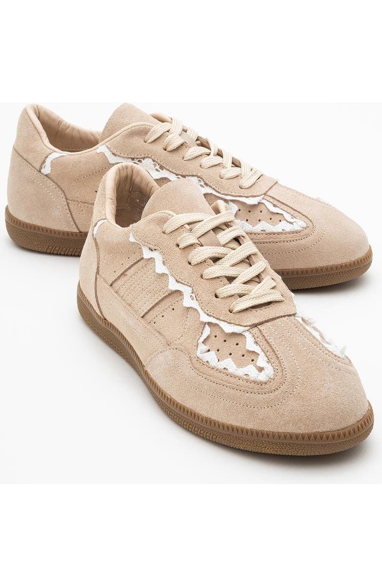 Forever & Always Shoes Shiva Suede Leather Sneakers, Alternate, color, Beige Suede Leather