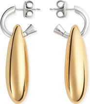 Bottega Veneta Small Ellipse Drop Hoop Earrings