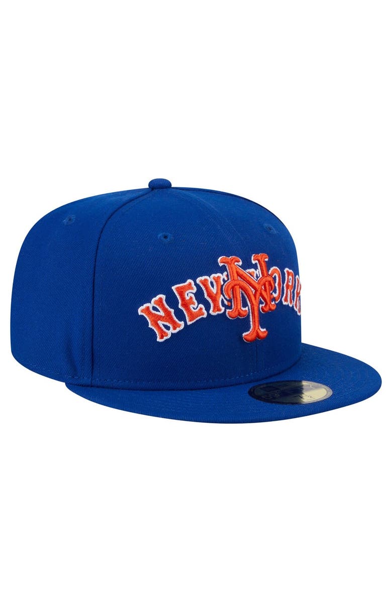 New Era Men's New Era Royal New York Mets Overlap 59FIFTY Fitted Hat, Alternate, color,