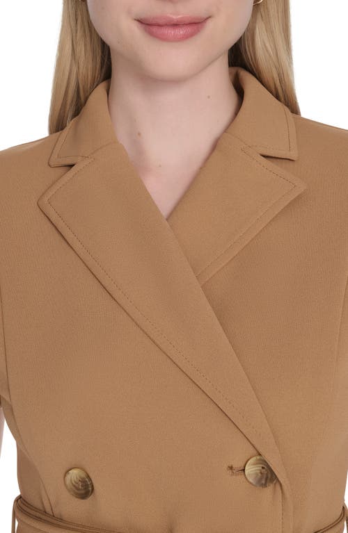 Calvin Klein Double Breasted Sheath Dress In Brown
