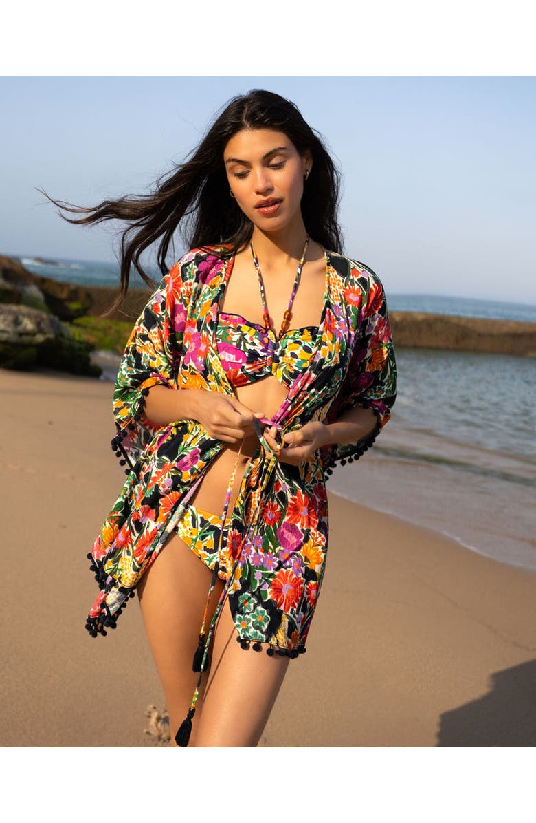 Change of Scenery Audrey Short Drawstring Caftan Cover-Up, Alternate, color, Gardenia