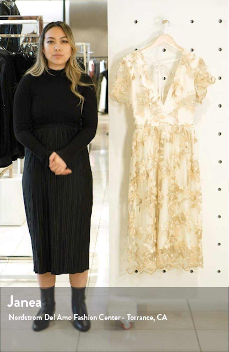 Ashlee Embroidered Mesh Cocktail Dress, sales video thumbnail