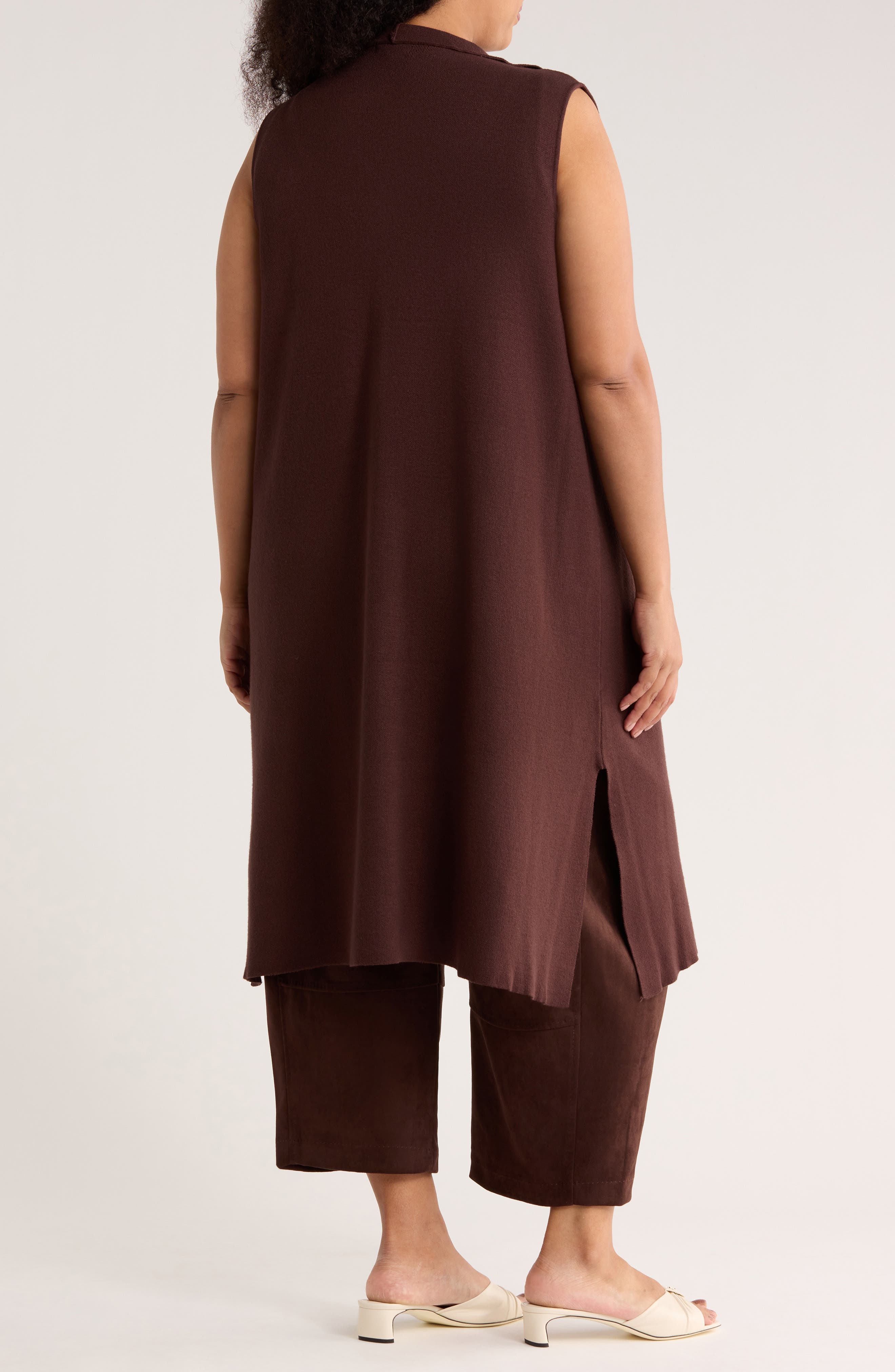 Collared Longline Sweater Vest - image 4