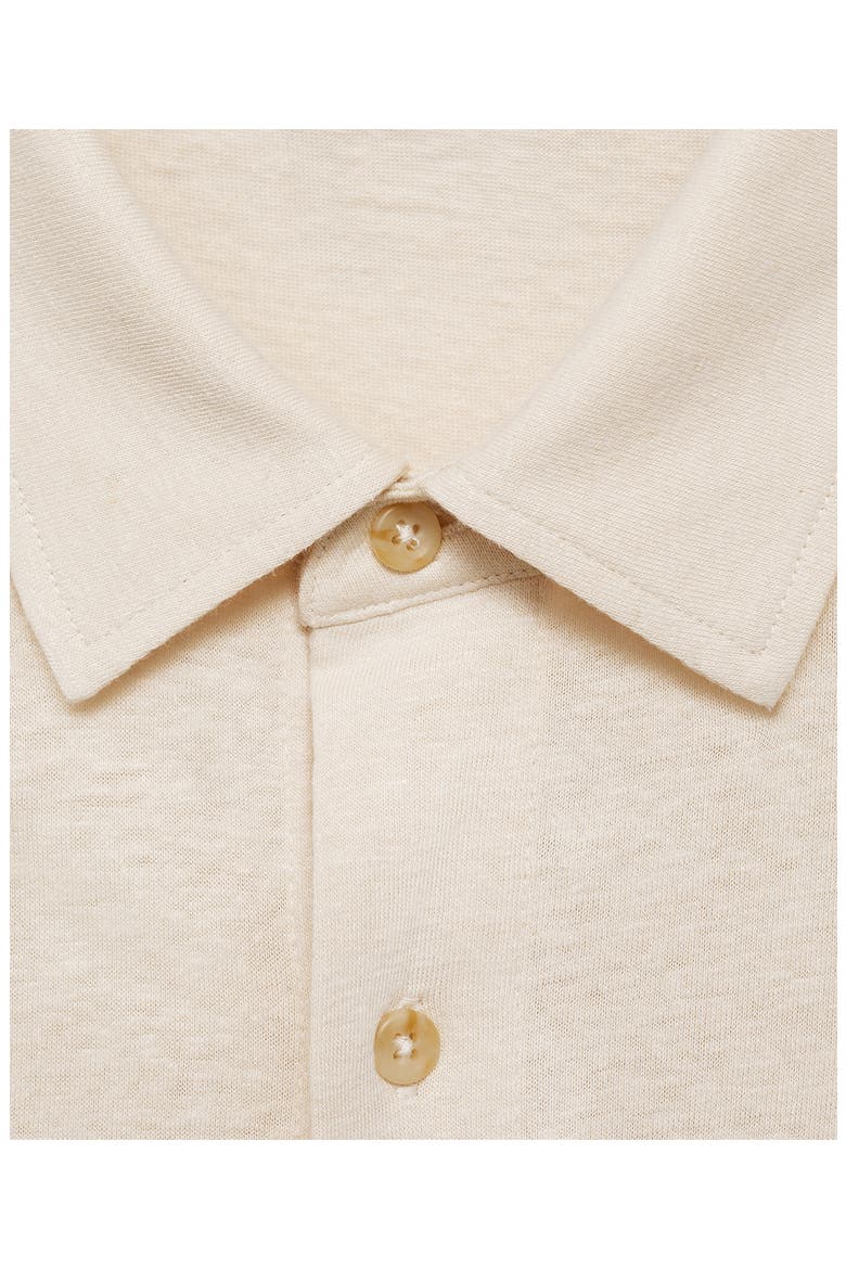 Regular Fit Short Sleeve Linen Blend Button-Up Shirt, Alternate, color, IVORY WHITE