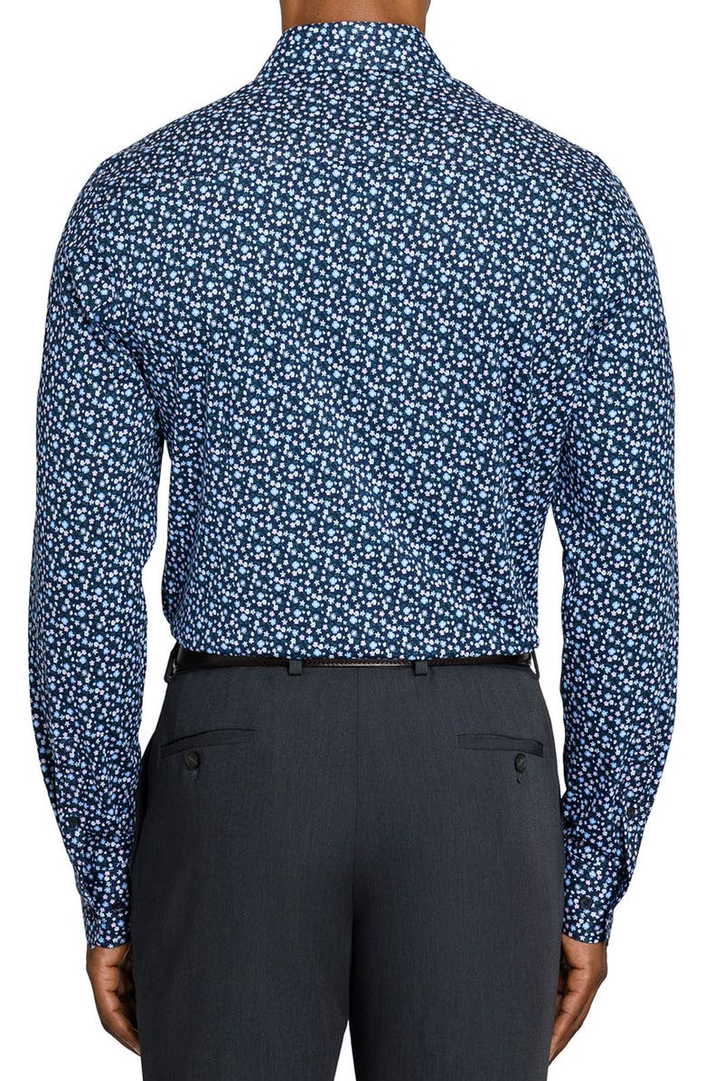 W.R.K Slim Fit Floral Stem Reworked Button-Up Shirt, Alternate, color, Navy