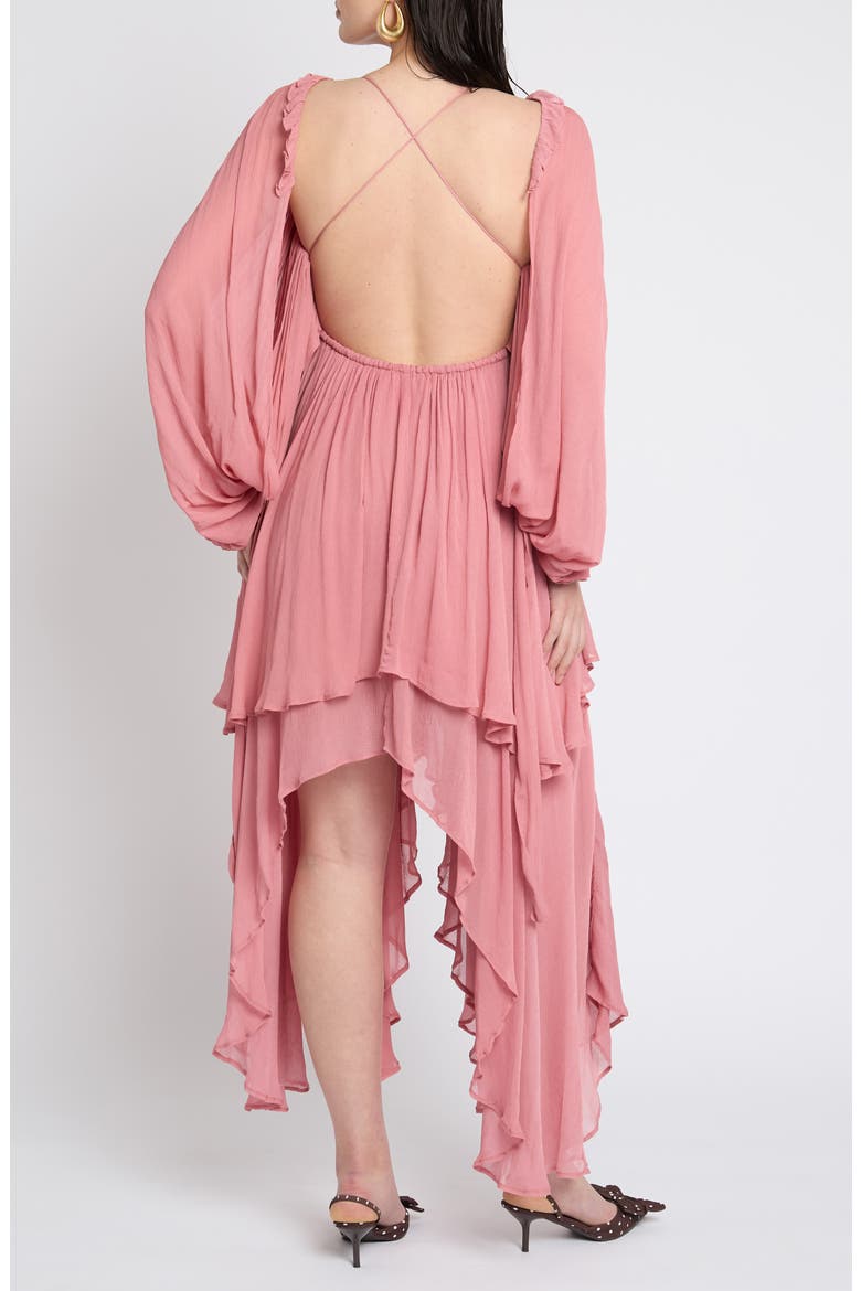 Tiered Frill Maxi Dress, Alternate, color, ROSE