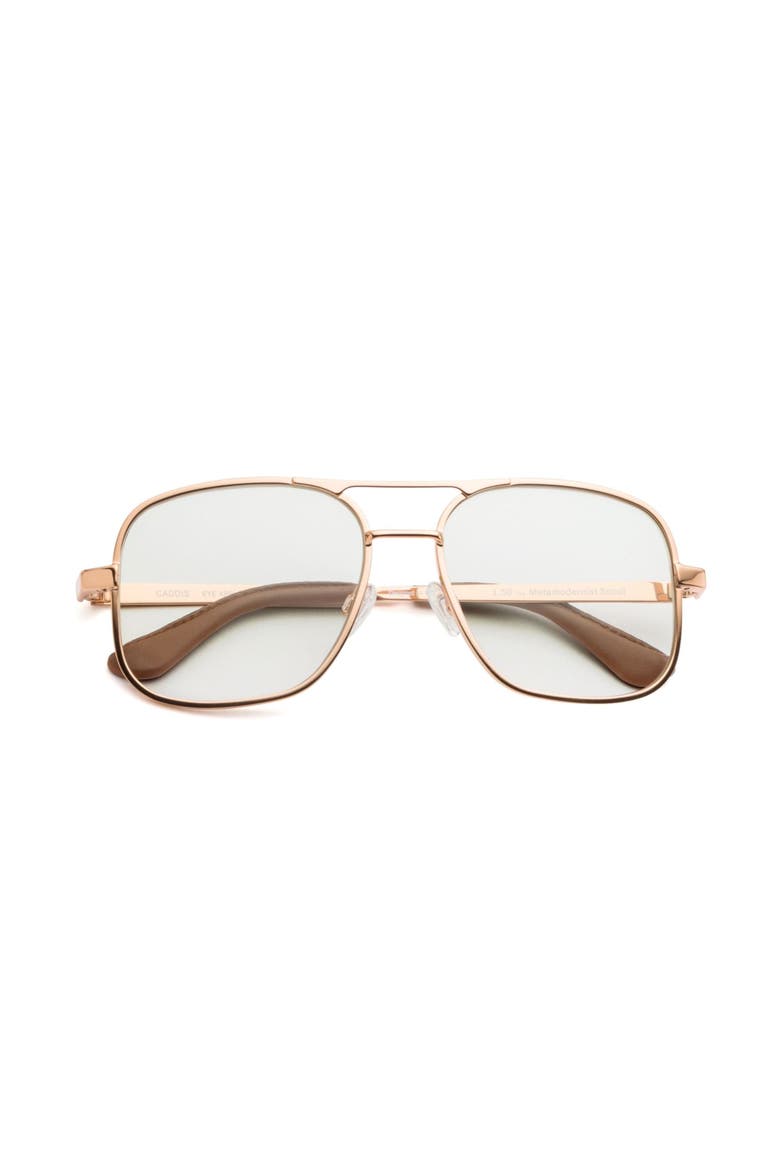 Metamodernist Scout | Reading Glasses, Main, color, Polished Rose Gold Green