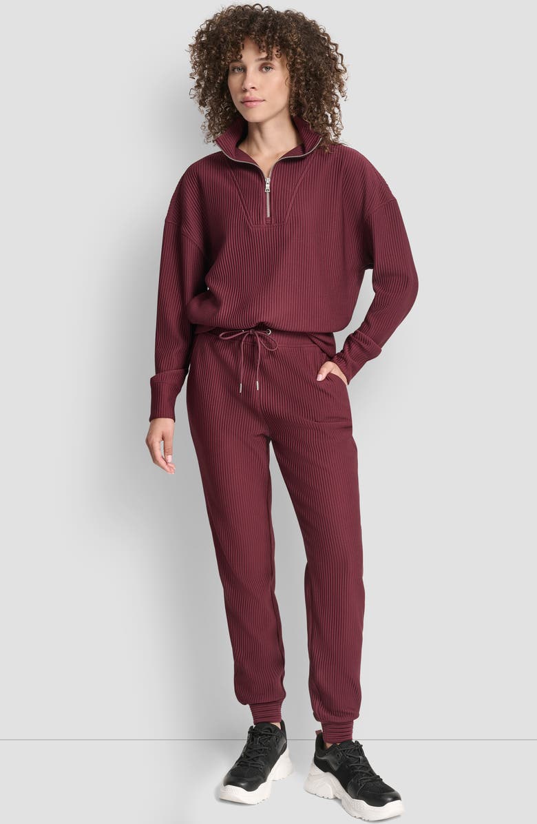 DKNY Tech Ottoman Half Zip Sweatshirt, Alternate, color, Syrah