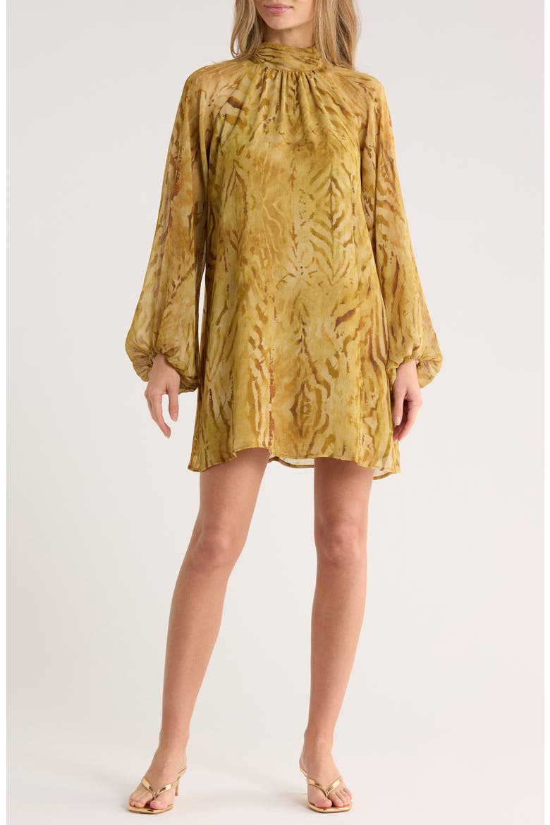 Evelyn Long Sleeve Dress, Main, color, MUSTARD