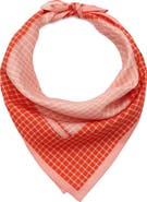 Kate Spade New York petite windowpane check square cotton & silk bandana