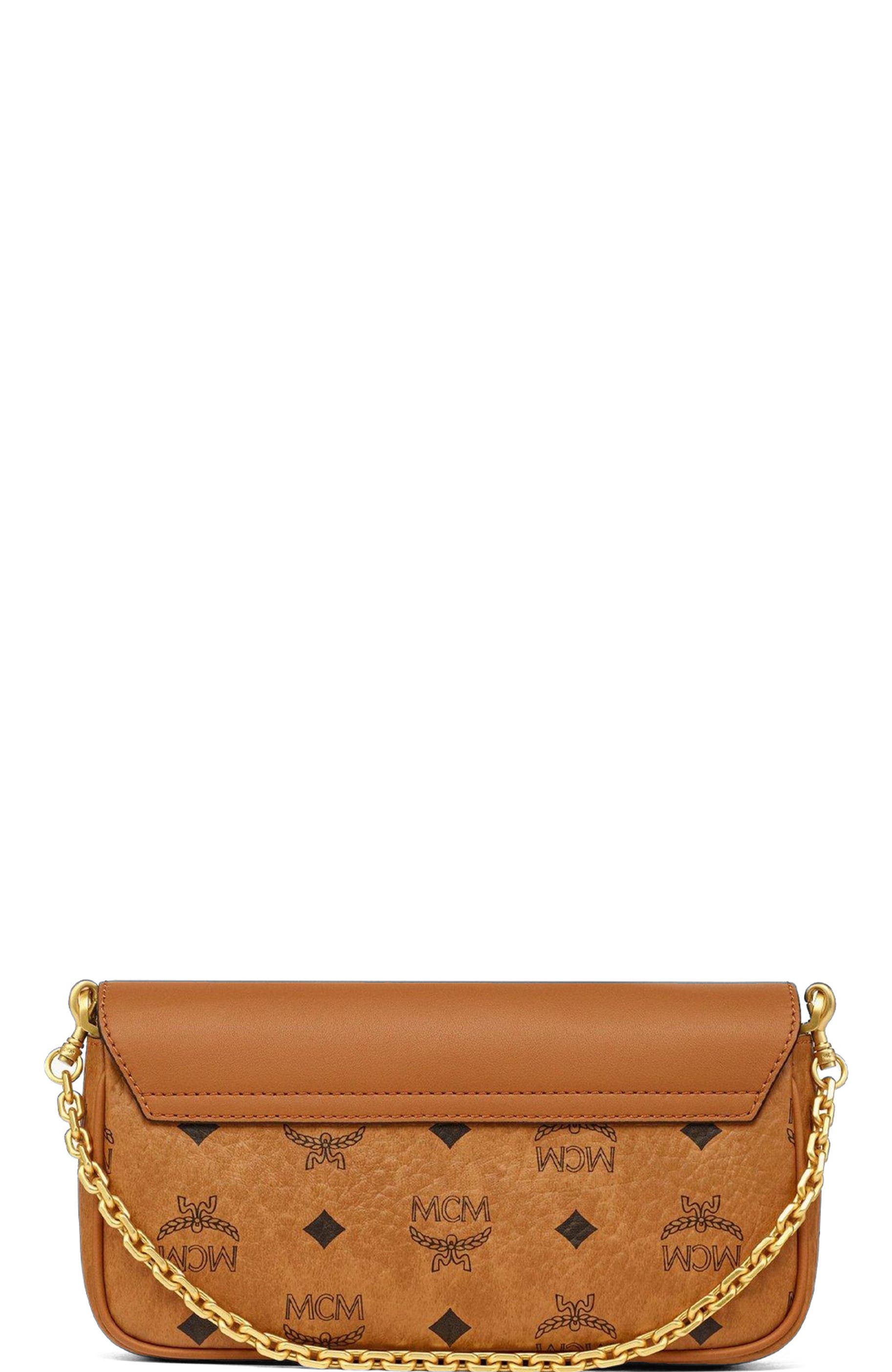 MCM Tracy Crossbody in Visetos Leather Mix, Alternate, color, Cognac