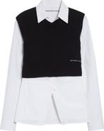 Alexander Wang Stretch Cotton Shirt & Wool Blend Sweater Vest