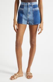 Veronica Beard Elijah Colorblock Denim Shorts