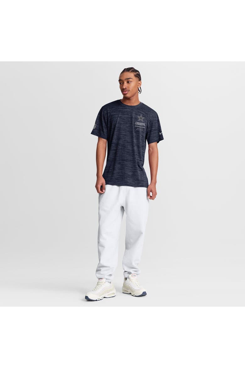 Men's Nike Navy Dallas Cowboys Sideline Double Covered Dri-FIT Velocity T-Shirt, Alternate, color, Navy