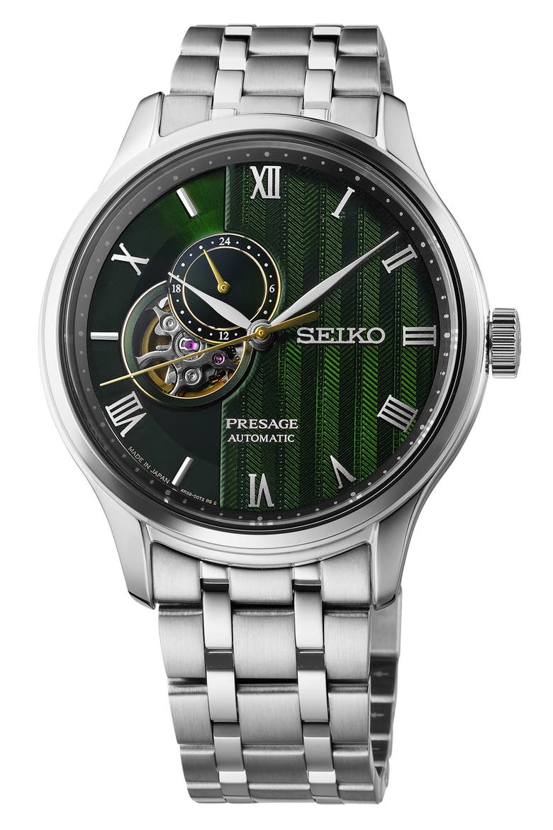 Presage Automatic Bracelet Watch, 41.8mm, Main, color, GREEN