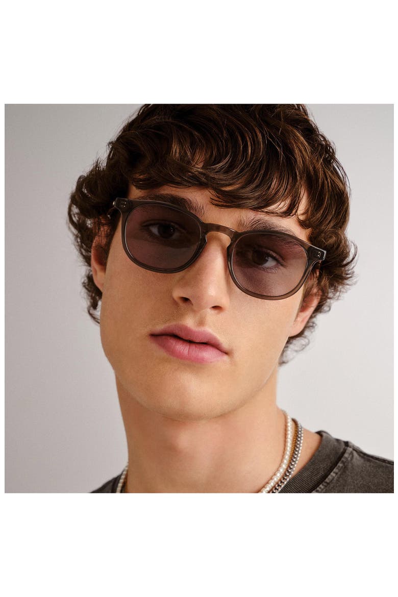 Club Royale 48mm Round Sunglasses, Alternate, color, PEWTER / SMOKE TINT