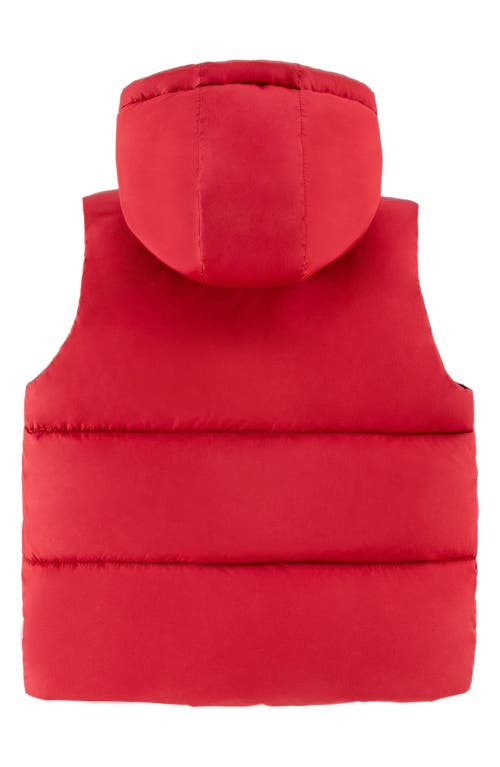 Calonie Kids' Dylan Reversible Down Hooded Puffer Vest In Red