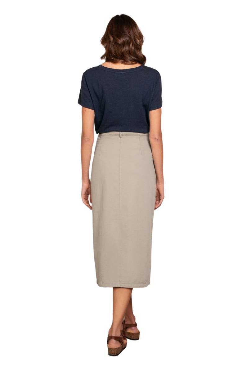 Celtic & Co. Twill Midi Skirt, Alternate, color, Stone