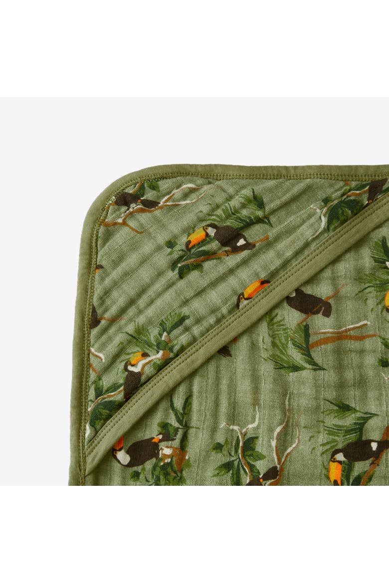 Organic Cotton Hooded Swaddle, Alternate, color, Toucan