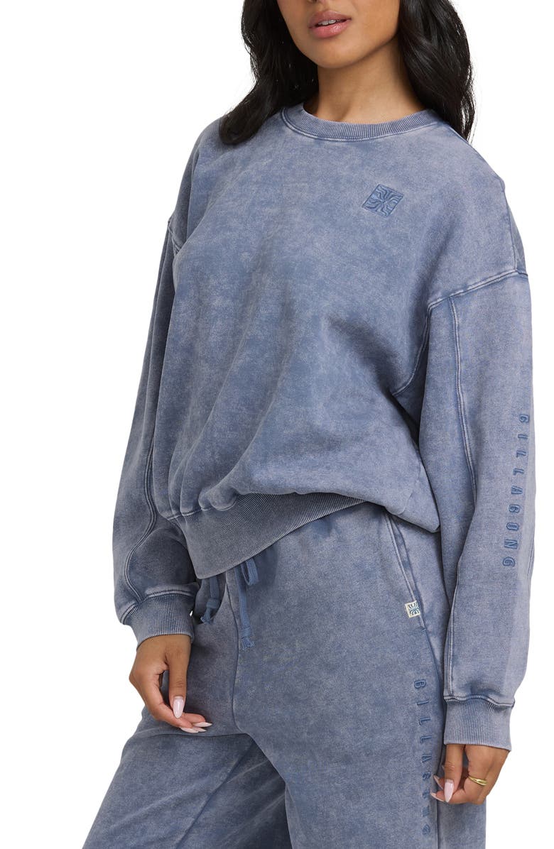Billabong Kendal Saltwashed Fleece Sweatshirt, Alternate, color, Stone Blue