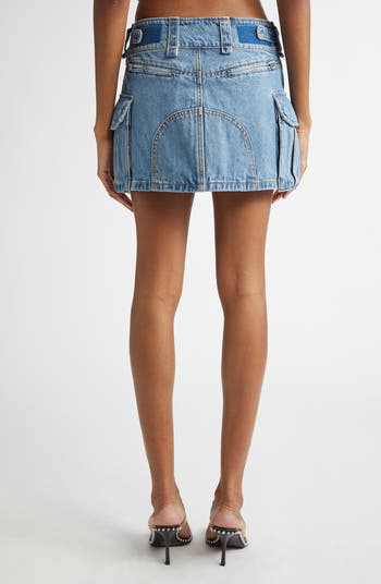 Denim Cargo Miniskirt
