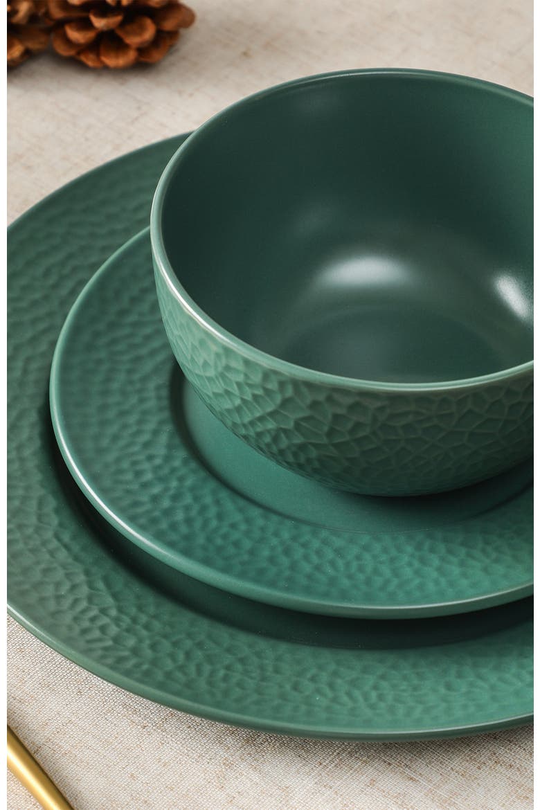 Topaz Stoneware 24-Piece Dinnerware Set, Alternate, color, Smoke Green